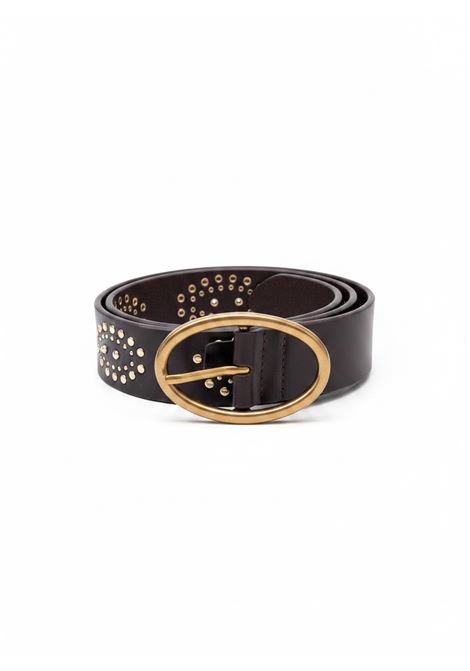 Iris 40mm Vegetable-Tanned Leather Belt in Mahogany with Studs Vanessa Bruno |  | 3HVD32-V42535151